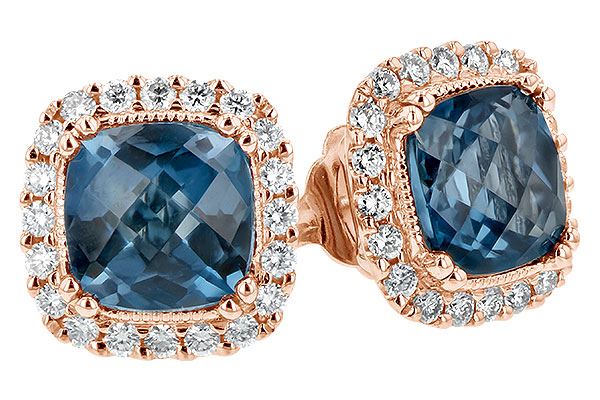 A244-19934: EARR 2.14 LONDON BLUE TOPAZ 2.40 TGW (6MM LBT)