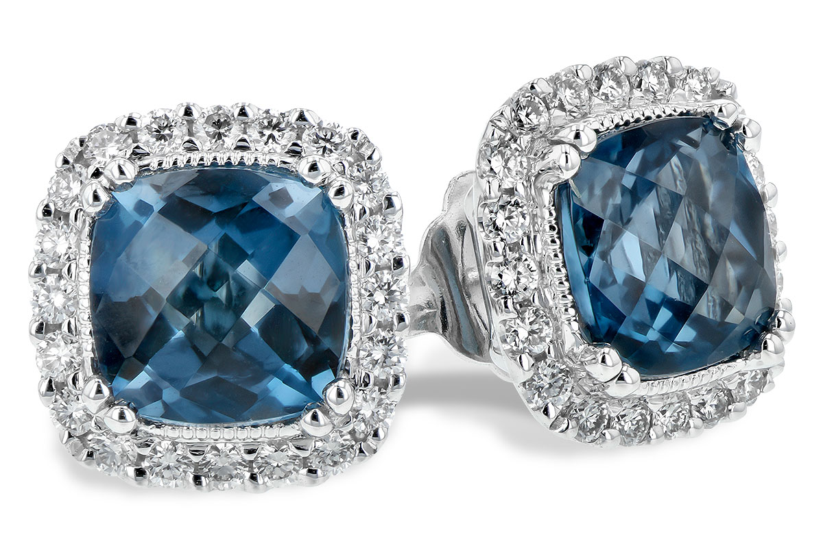 A244-19934: EARR 2.14 LONDON BLUE TOPAZ 2.40 TGW (6MM LBT)