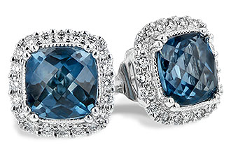 A244-19934: EARR 2.14 LONDON BLUE TOPAZ 2.40 TGW (6MM LBT)