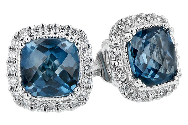 A244-19934: EARR 2.14 LONDON BLUE TOPAZ 2.40 TGW (6MM LBT)