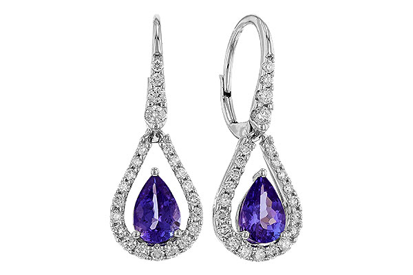 A329-65407: EARR 1.48 TW TANZANITE 1.98 TGW (7x5 PEAR)