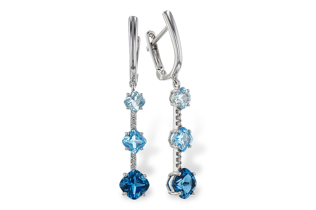 A329-65434: EARRINGS 2.41 TW BLUE TOPAZ 2.45 TGW