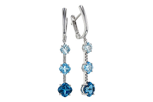 A329-65434: EARRINGS 2.41 TW BLUE TOPAZ 2.45 TGW
