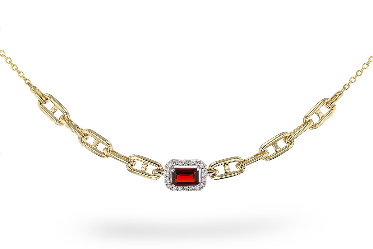 A329-66307: NECK .63 GARNET .75 TGW (6x4MM E.C. GAR / 18")