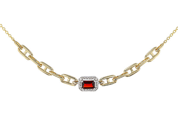 A329-66307: NECK .63 GARNET .75 TGW (6x4MM E.C. GAR / 18")