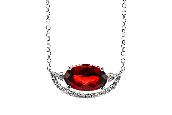 A329-66334: NECKLACE 1.94 GARNET 2.08 TGW (10x6MM GAR / 18")
