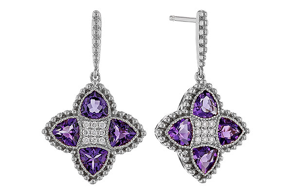 A329-69007: EARRINGS 1.41 AMETHYST 1.50 TGW