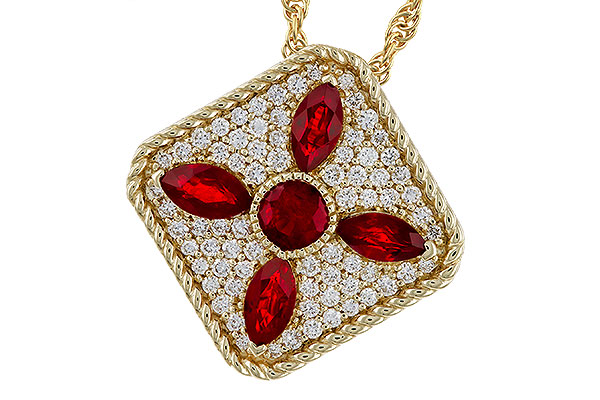 A329-69016: NECKLACE .81 TW RUBY 1.12 TGW