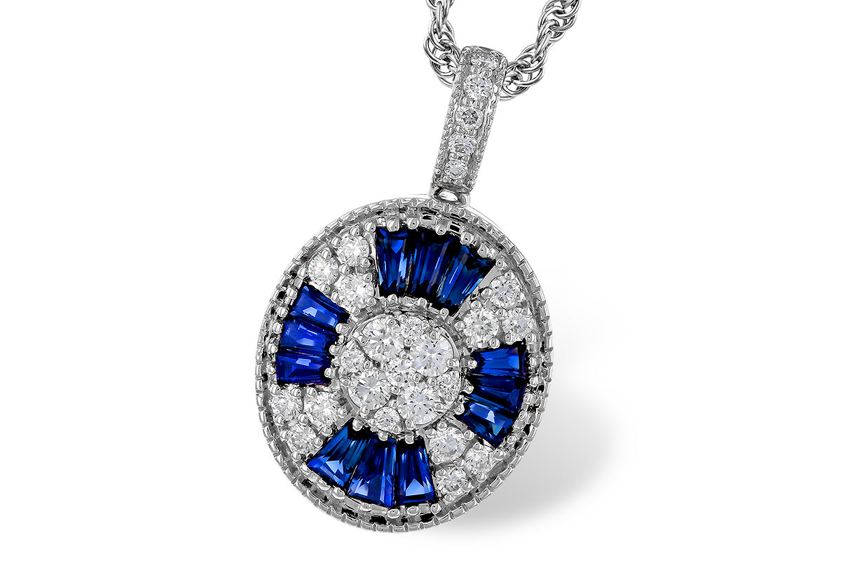 A329-70898: NECKLACE .56 TW SAPPHIRE .80 TGW