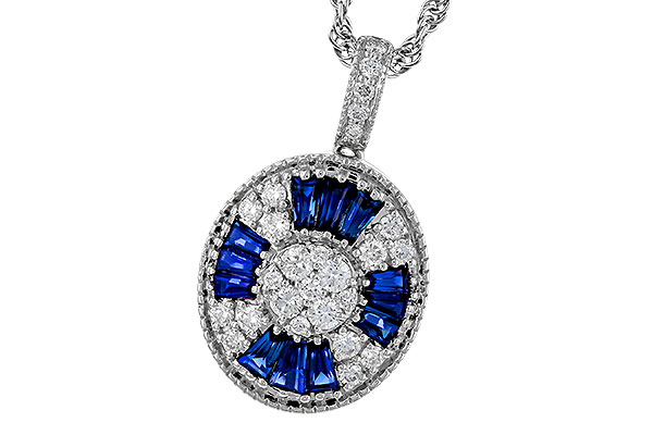 A329-70898: NECKLACE .56 TW SAPPHIRE .80 TGW