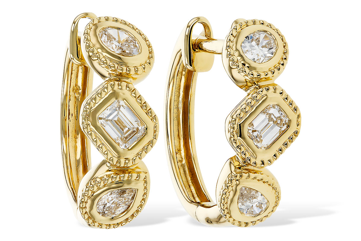 A329-71807: EARRINGS .42 TW FANCY CUT DIAS