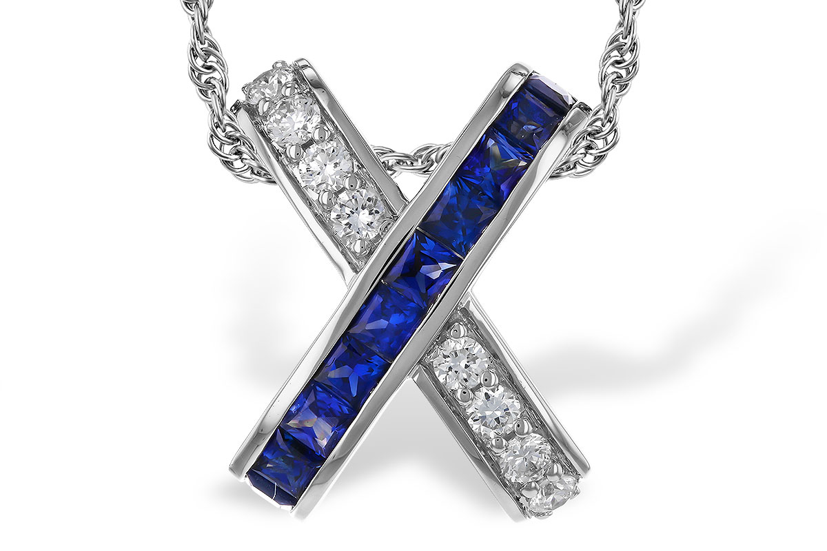 A329-72670: NECKLACE .60 TW SAPPHIRE .77 TGW