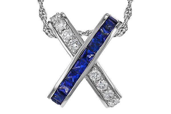 A329-72670: NECKLACE .60 TW SAPPHIRE .77 TGW