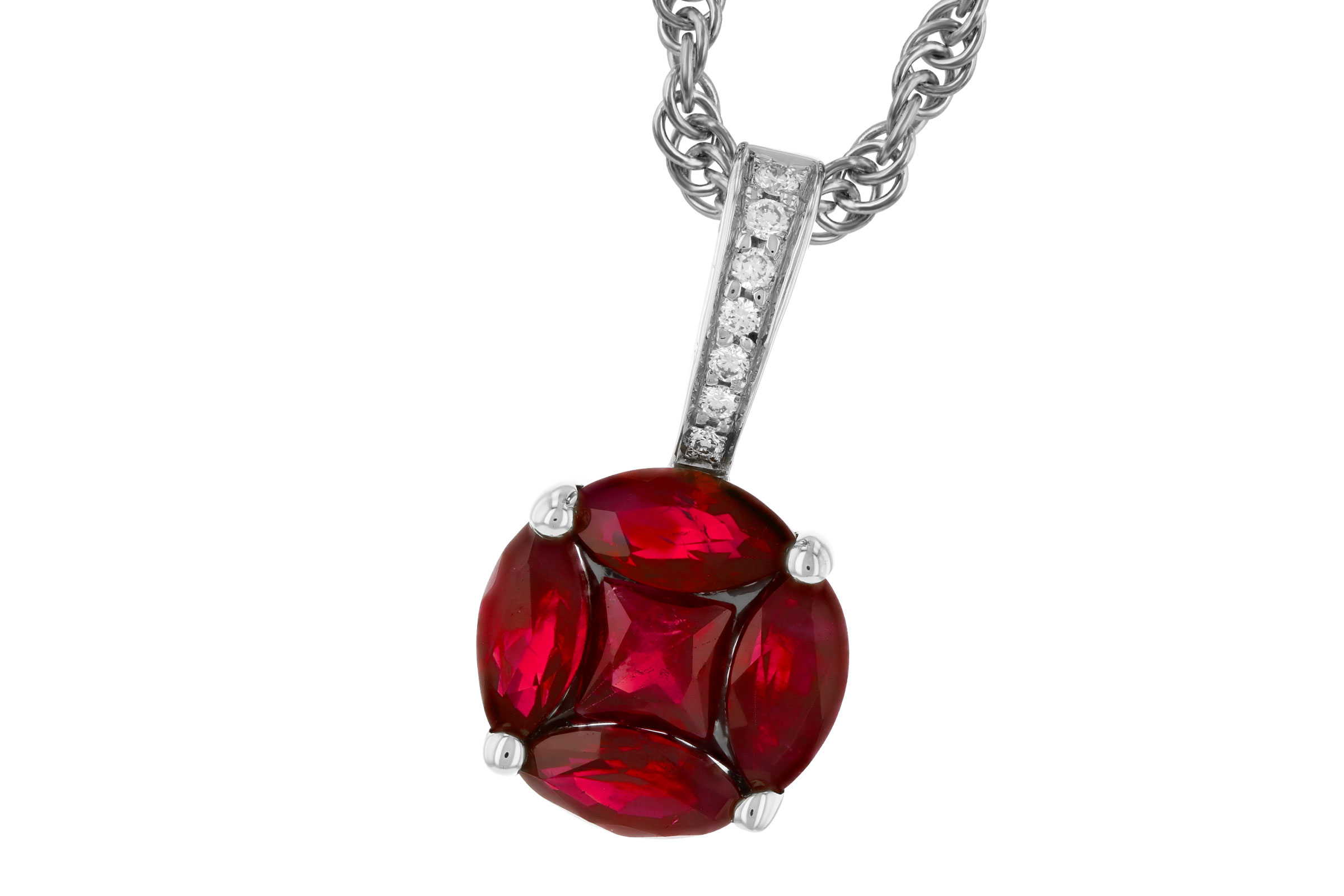 A330-55443: NECKLACE .80 RUBY .82 TW