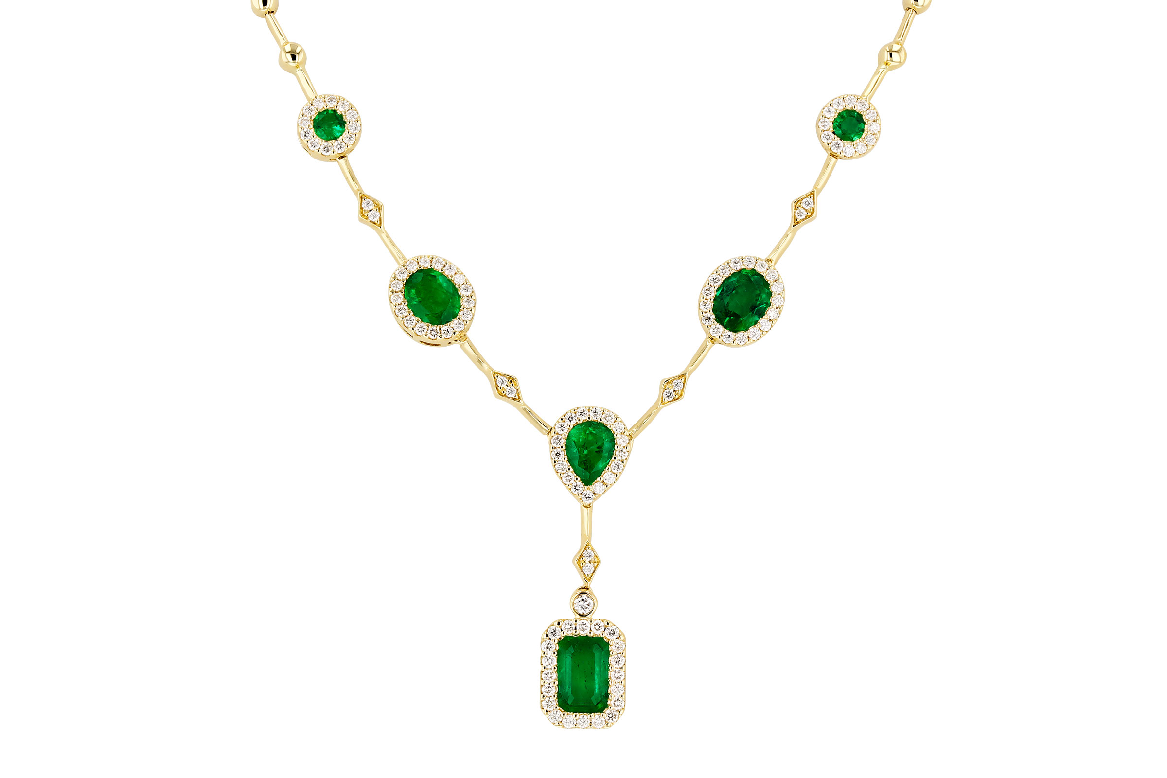 A330-57189: NECKLACE 1.66 TW EMERALD 2.08 TGW (17")