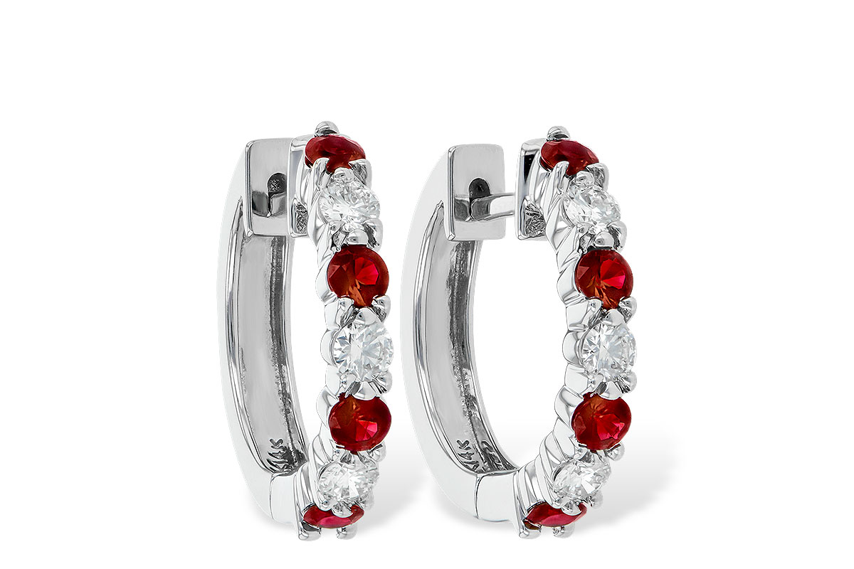 B056-03570: EARRINGS .64 RUBY 1.05 TGW