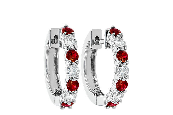 B056-03570: EARRINGS .64 RUBY 1.05 TGW