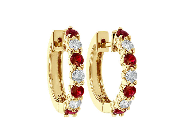 B056-03570: EARRINGS .64 RUBY 1.05 TGW