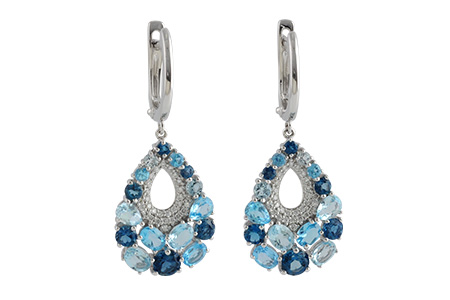 B242-44525: EARR 4.01 BLUE TOPAZ 4.24 TGW