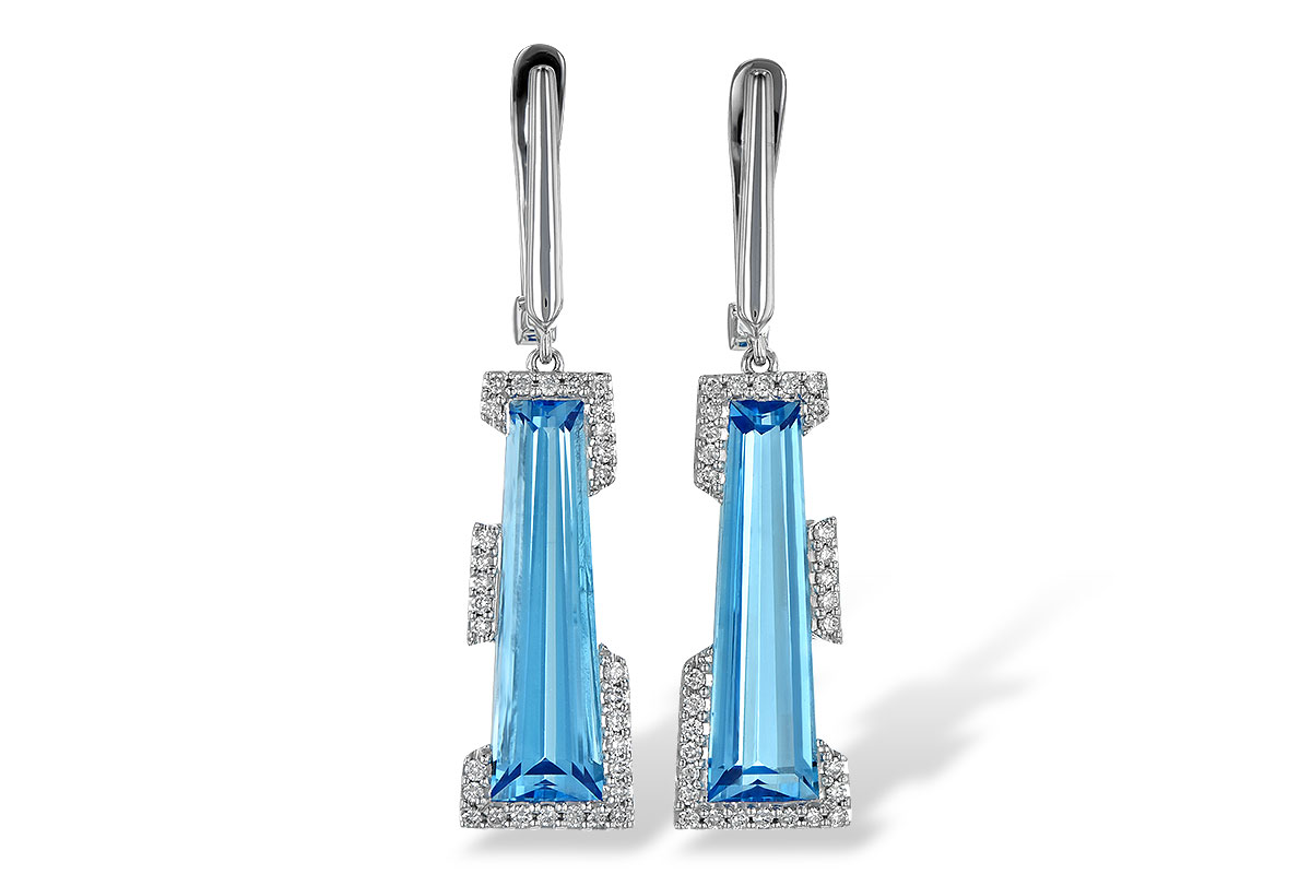 B245-10898: EARR 6.12 TW BLUE TOPAZ 6.33 TGW