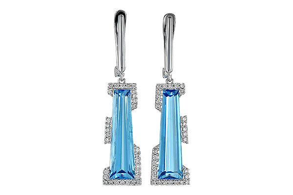 B245-10898: EARR 6.12 TW BLUE TOPAZ 6.33 TGW