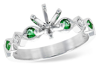 B245-11779: LDS SEMI DIA RG .12 EMERALD .16 TGW