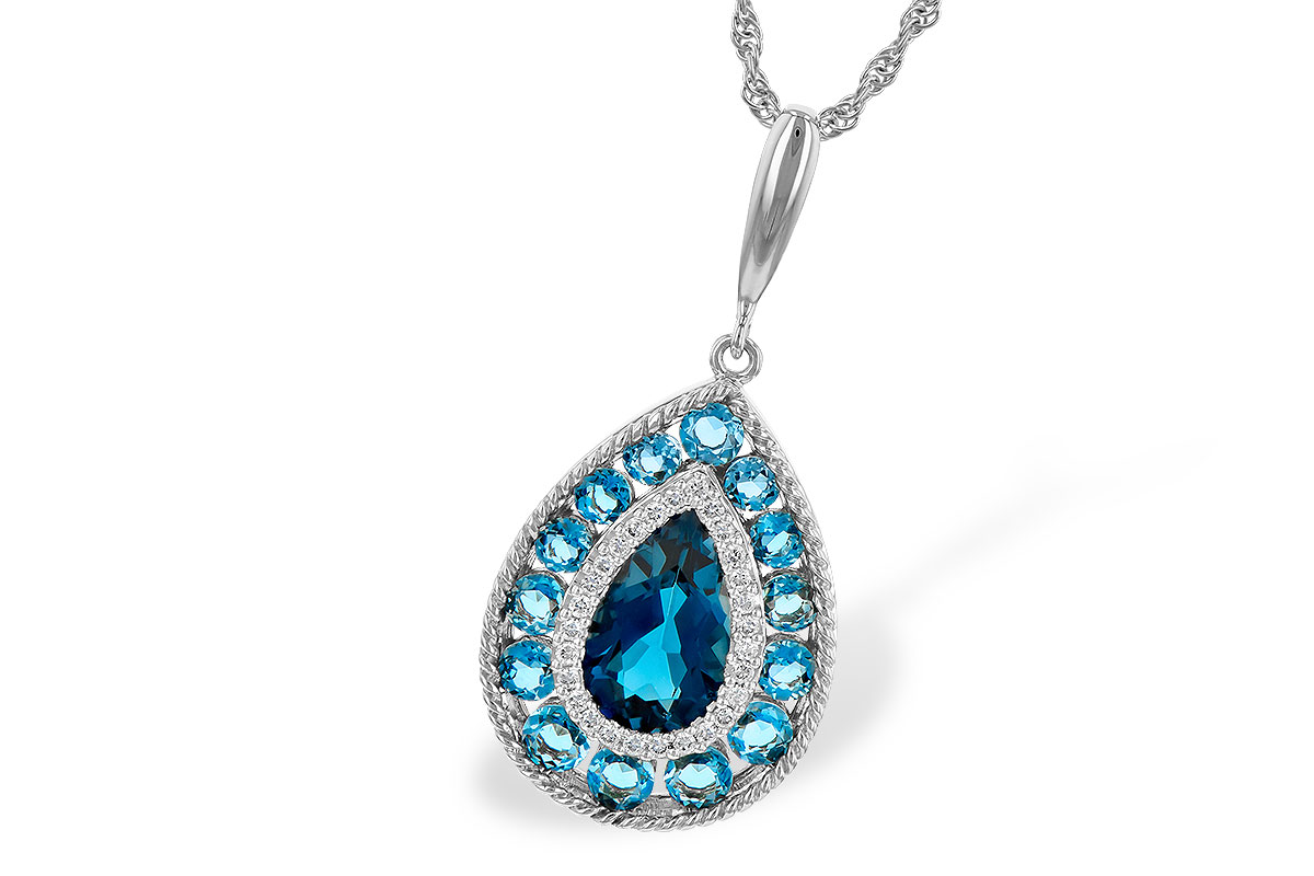 B245-13616: NECK 2.55 TW BLUE TOPAZ 2.65 TGW