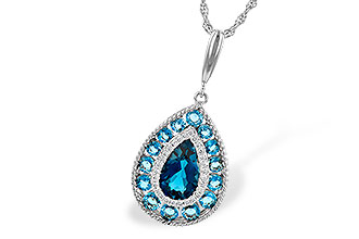 B245-13616: NECK 2.55 TW BLUE TOPAZ 2.65 TGW