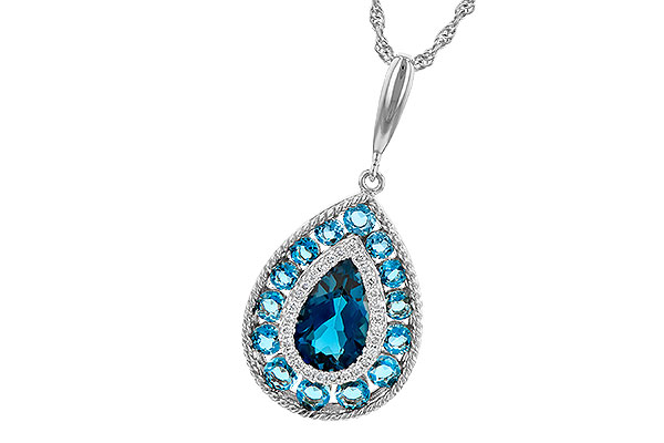 B245-13616: NECK 2.55 TW BLUE TOPAZ 2.65 TGW