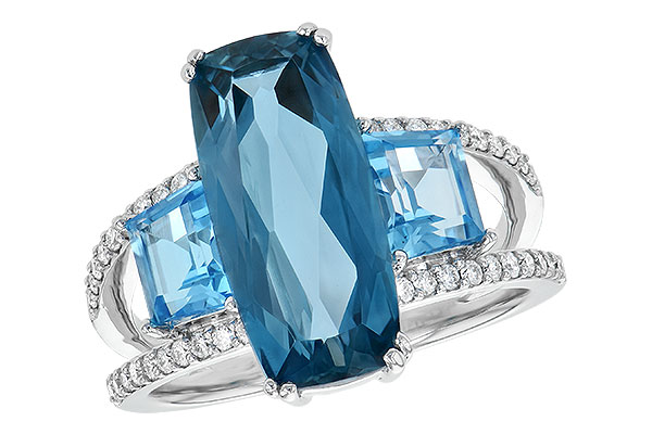 B245-15407: LDS RG 6.40 TW BLUE TOPAZ 6.67 TGW