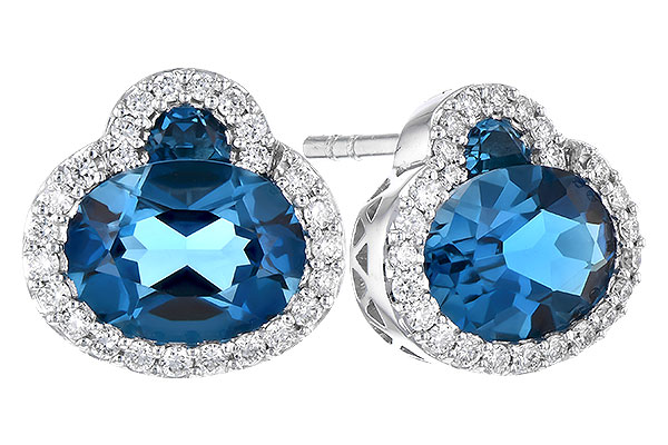 B327-89034: EARR 2.60 TW LONDON BLUE TOPAZ 2.81 TGW