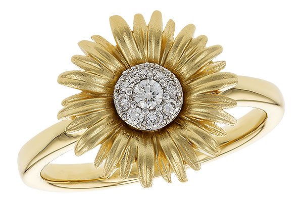 B328-77261: C328-76334 WITH YG & PETALS / WG SETTING .10 TW