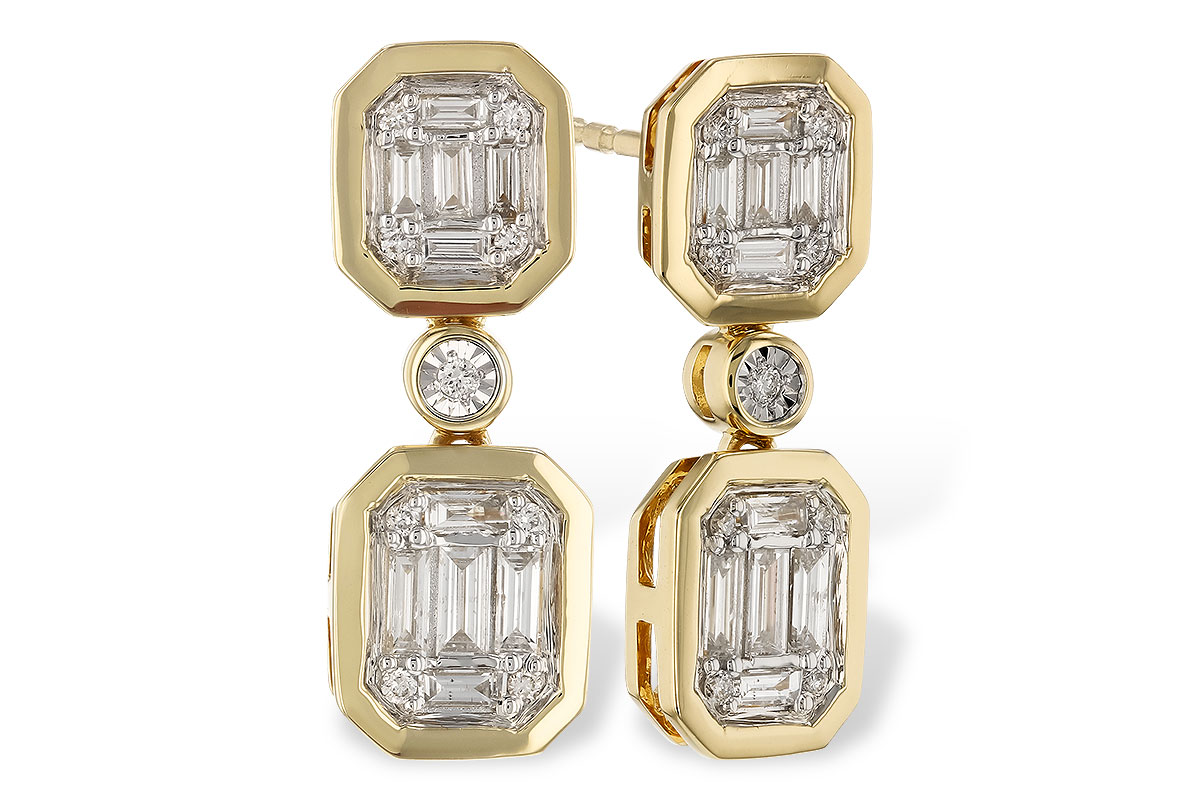 B329-64516: EARRINGS .38 BAG .45 TW