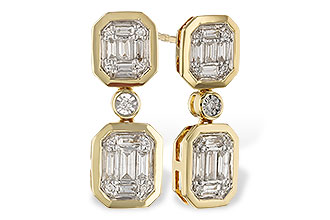 B329-64516: EARRINGS .38 BAG .45 TW