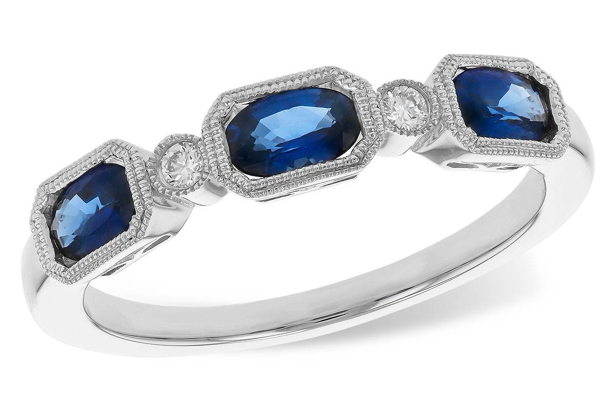 B329-66325: LDS WED RG .72 SAPPHIRE .77 TGW (4x3MM SAPP)