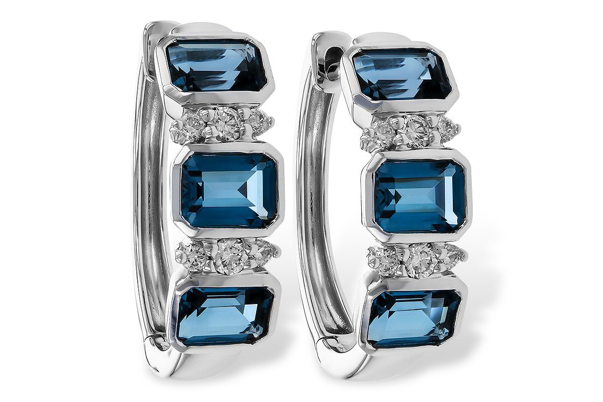 B329-66343: EARRINGS 1.37 TW LONDON BLUE TOPAZ 1.48 TGW