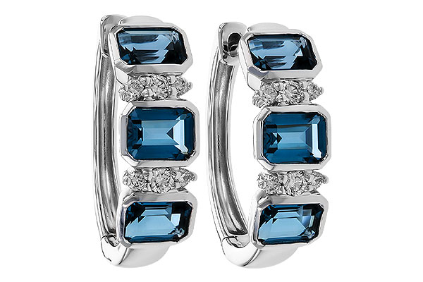 B329-66343: EARRINGS 1.37 TW LONDON BLUE TOPAZ 1.48 TGW