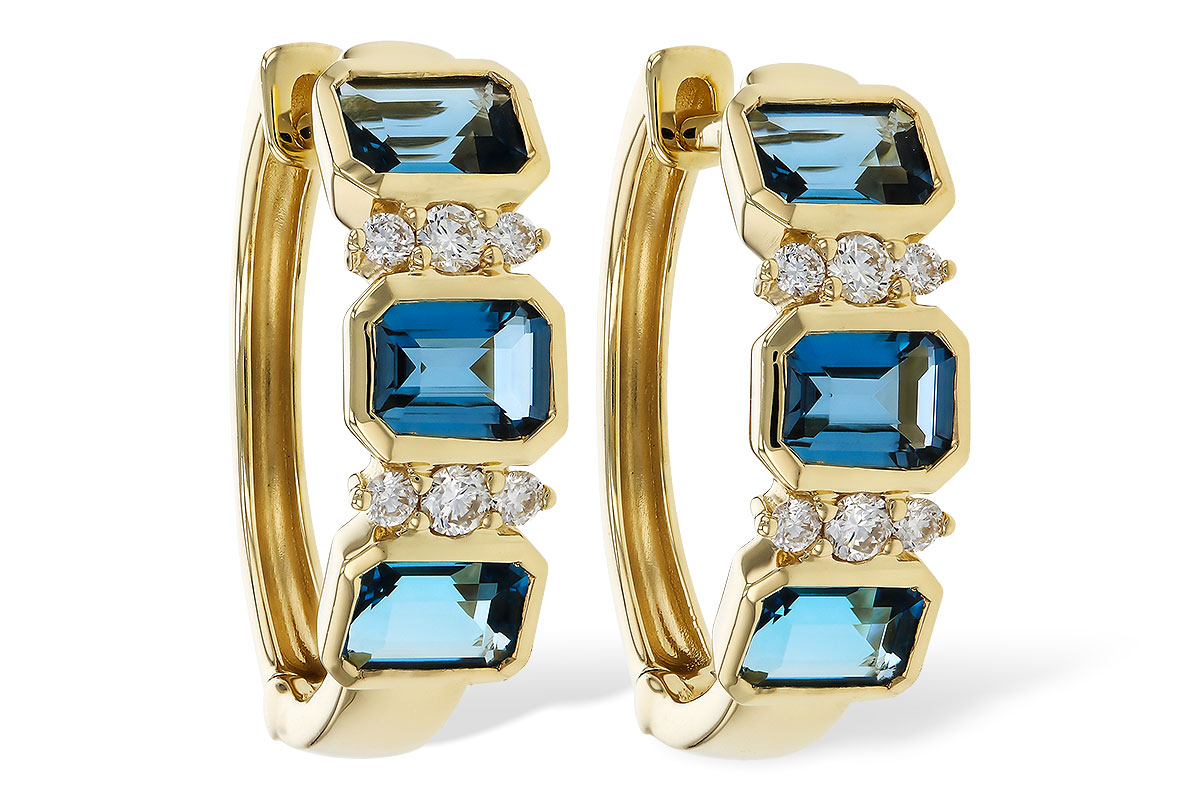 B329-66343: EARRINGS 1.37 TW LONDON BLUE TOPAZ 1.48 TGW