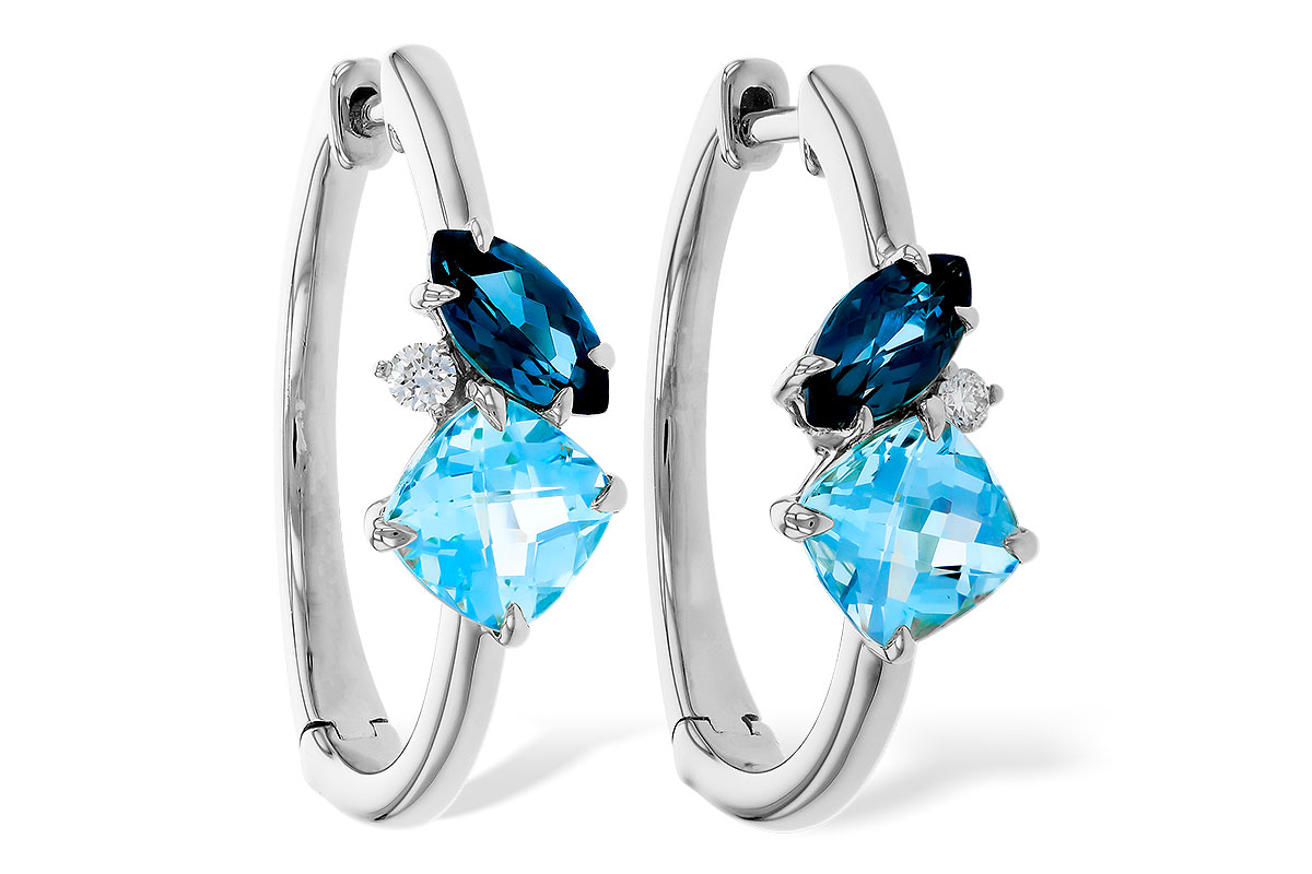B329-68098: EARRINGS 1.82 TW BLUE TOPAZ 1.86 TGW