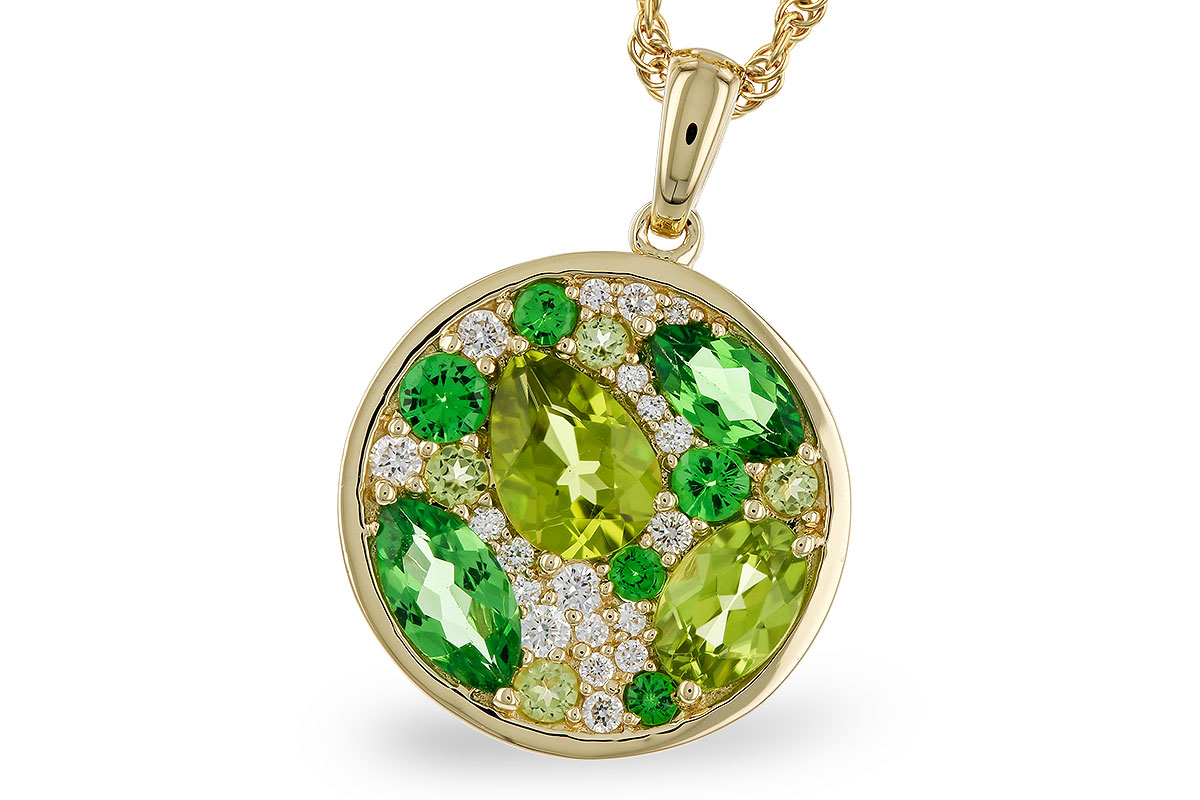 B329-68116: NECK 2.20 TW SEMI-PRECIOUS (TSAV, PER) 2.37 TGW