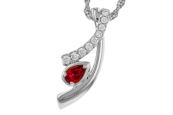 B329-69916: NECKLACE .21 RUBY .38 TGW (5x3 RUBY)