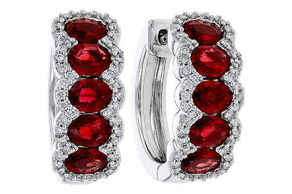 B329-70907: EARRINGS 2.20 TW RUBY 2.45 TGW