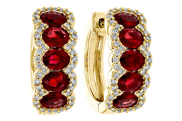 B329-70907: EARRINGS 2.20 TW RUBY 2.45 TGW