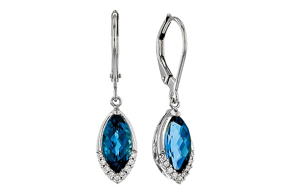 B329-71816: EARR 2.42 TW LONDON BLUE TOPAZ 2.50 TGW (9x5MM MQ)
