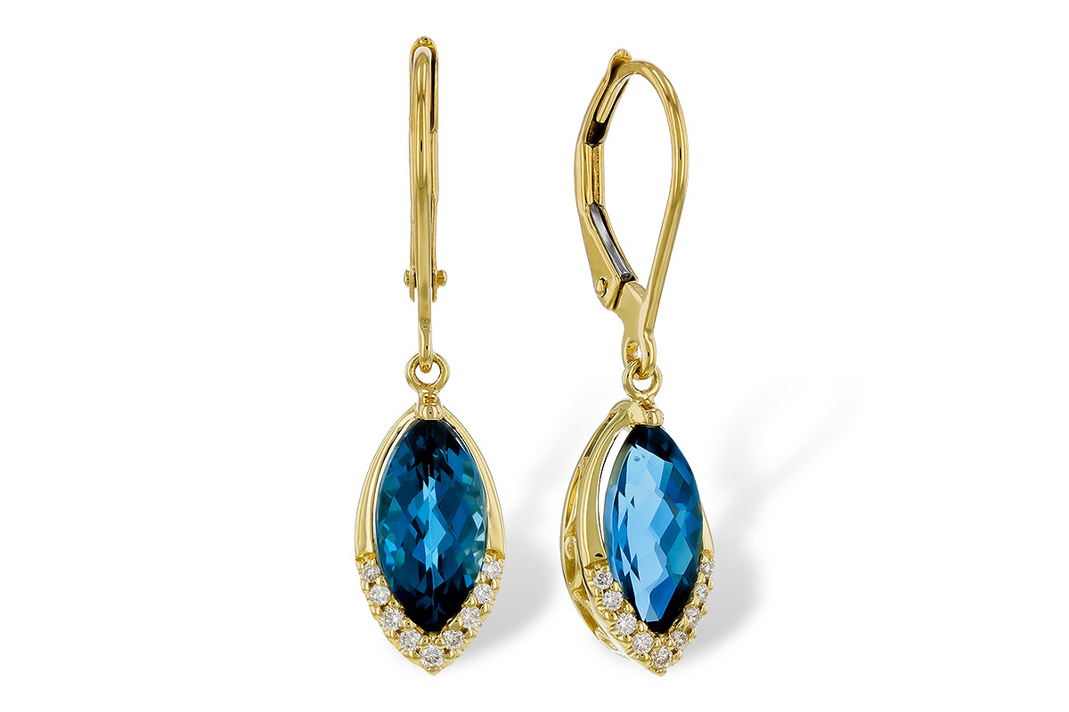 B329-71816: EARR 2.42 TW LONDON BLUE TOPAZ 2.50 TGW (9x5MM MQ)
