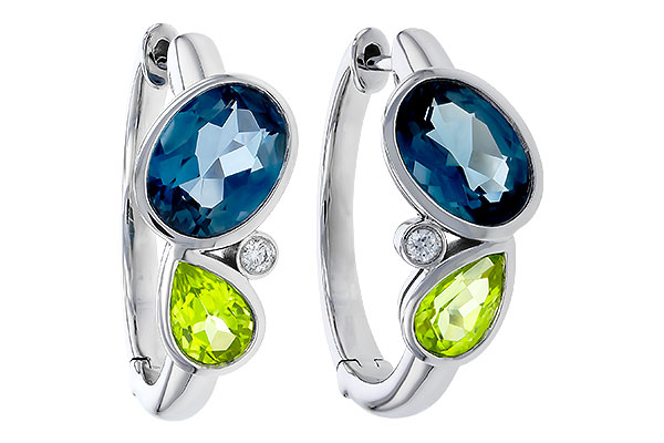 B329-72698: EARRINGS 2.97 SEMI-PREC (PER,LBT) 3.00 TGW