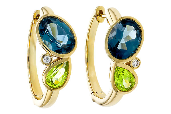 B329-72698: EARRINGS 2.97 SEMI-PREC (PER,LBT) 3.00 TGW
