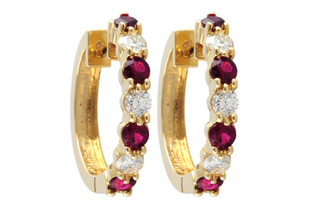 C056-03570: EARRINGS 1.30 RUBY 2.08 TGW