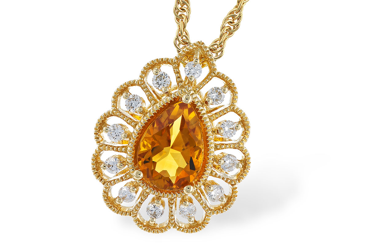 C328-76352: NECKLACE .62 CITRINE .75 TGW (7x5MM CIT)