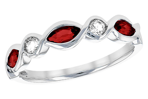 C329-65407: LDS RG .52 TW GARNET .64 TGW